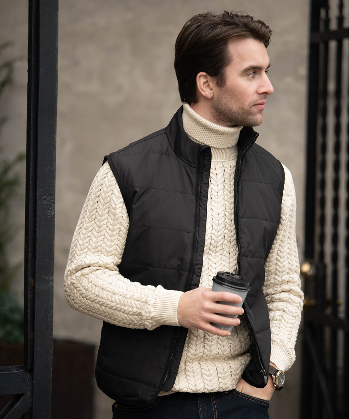 Hudson  horizontal quilted gilet